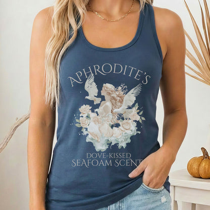 Tank Top Solid Indigo / XS Aphrodite's Dove-Kissed Seafoam Scents Women's Racerback Tank Top The Mystic Eden