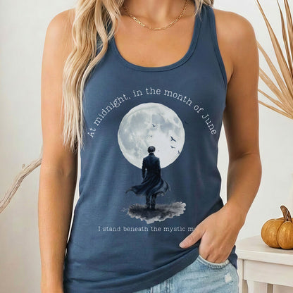 Tank Top Solid Indigo / XS At midnight in June Mystic Moon Scene Women's Lightweight Tank Top The Mystic Eden