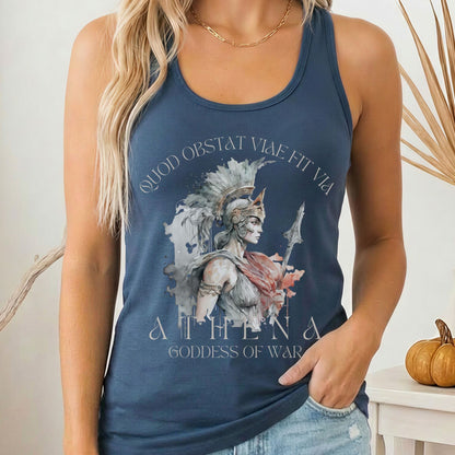 Tank Top Solid Indigo / XS Athena Greek Mythology Women's Racerback Tank Top The Mystic Eden