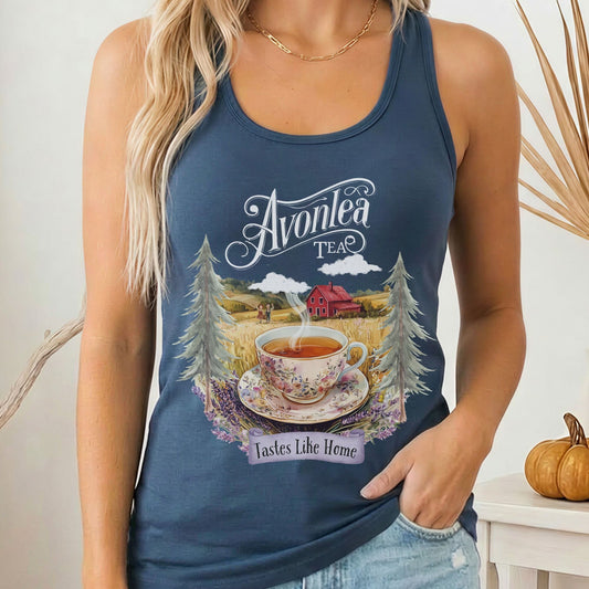 Tank Top Solid Indigo / XS Avonlea Tee Anne of Green Gables Women's Racerback Tank Top The Mystic Eden