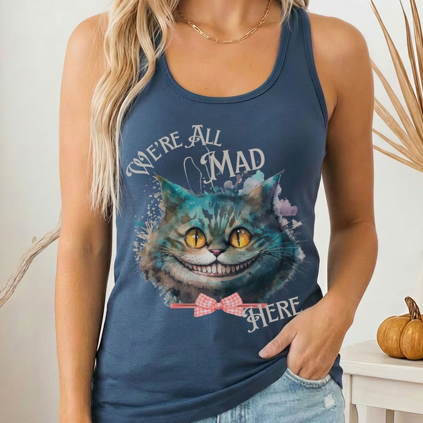 Tank Top Solid Indigo / XS Cheshire Cat Women's Racerback Tank Top The Mystic Eden