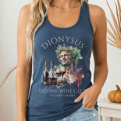 Tank Top Solid Indigo / XS Dionysus' Divine Wine Club God of Wine Women's Lightweight Tank Top The Mystic Eden