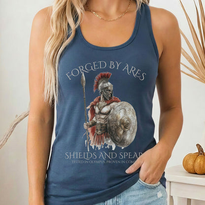 Tank Top Solid Indigo / XS Forged By Ares Shields & Spears Women's Racerback Tank Top The Mystic Eden