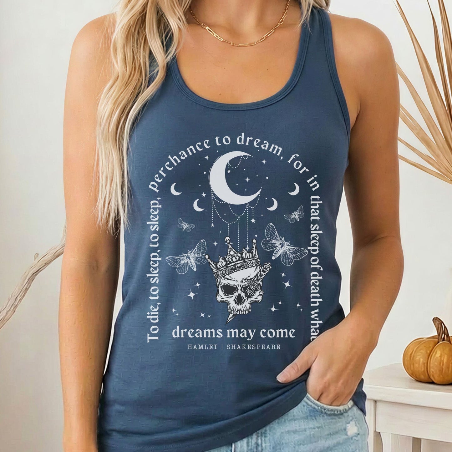 Tank Top Solid Indigo / XS Hamlet Shakespeare Women's Racerback Tank Top The Mystic Eden