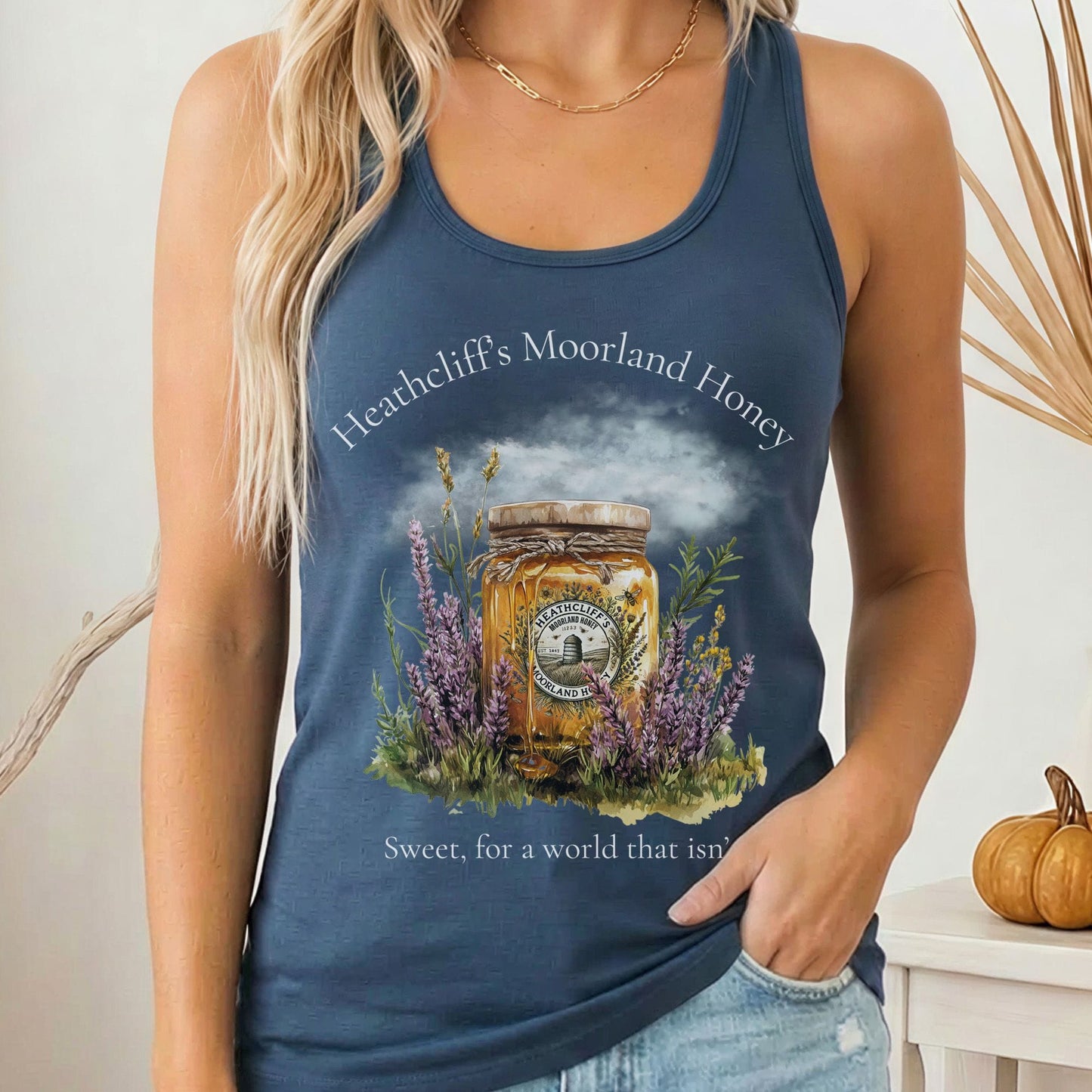 Tank Top Solid Indigo / XS Heathcliff's Moorland Honey Women's Racerback Tank Top The Mystic Eden