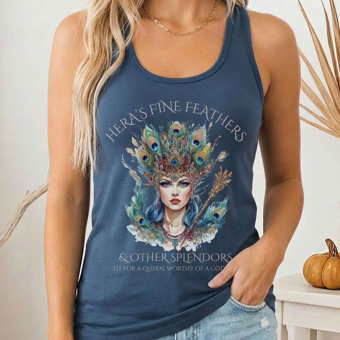 Tank Top Solid Indigo / XS Hera's Fine Feathers & Other Splendors Women's Racerback Tank Top The Mystic Eden
