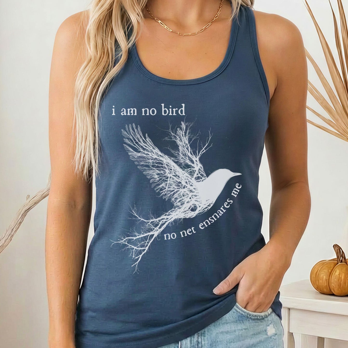 Tank Top Solid Indigo / XS I am no bird Jane Eyre Charlotte Brontë Women's Racerback Tank Top The Mystic Eden