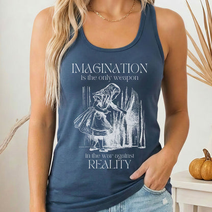 Tank Top Solid Indigo / XS Imagination is the Only Weapon in the War Against Reality Women's Racerback Tank Top The Mystic Eden