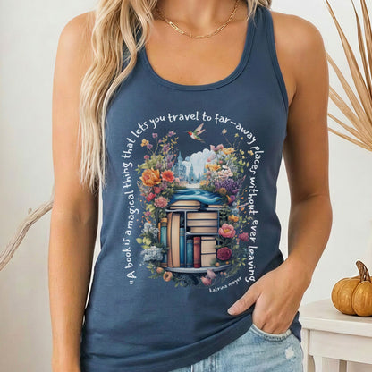 Tank Top Solid Indigo / XS Magical Book Women's Racerback Lightweight Tank Top The Mystic Eden