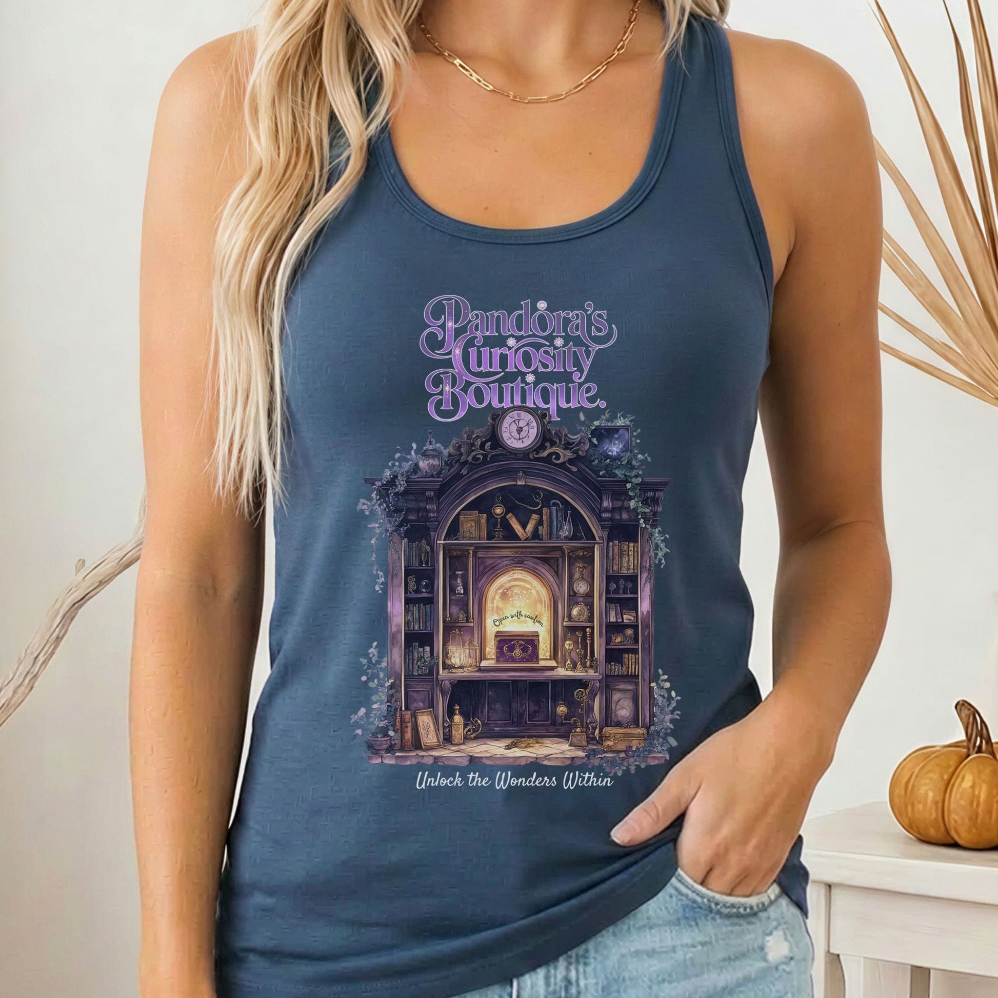 Tank Top Solid Indigo / XS Pandora's Curiosity Boutique Women's Racerback Tank Top The Mystic Eden