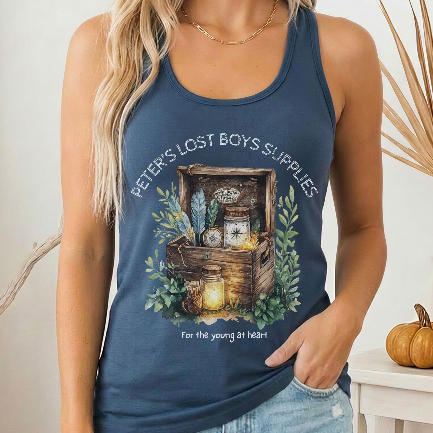 Tank Top Solid Indigo / XS Peter's Lost Boys Supplies Shirt Peter Pan Women's Racerback Tank Top The Mystic Eden