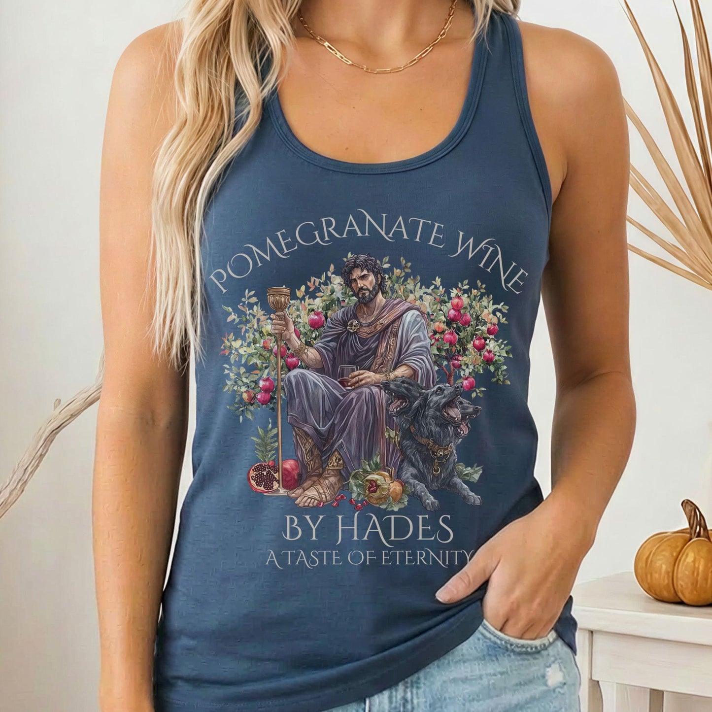 Tank Top Solid Indigo / XS Pomegranate Wine A Taste of Eternity Mythology Women's Racerback Tank Top The Mystic Eden