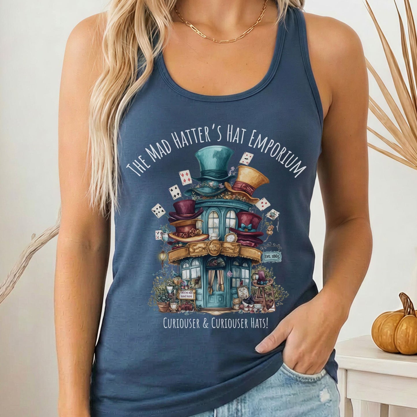 Tank Top Solid Indigo / XS The Mad Hatter's Hat Emporium Women's Racerback Tank Top The Mystic Eden