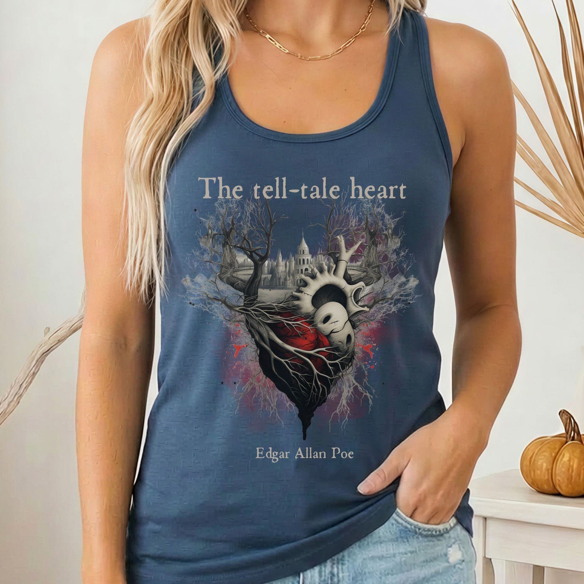 Tank Top Solid Indigo / XS The Tell Tale Heart Poe Women's Racerback Tank Top The Mystic Eden