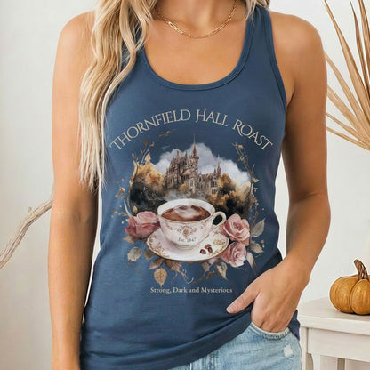 Tank Top Solid Indigo / XS Thornfield Hall Roast Jane Eyre Women's Racerback Tank Top The Mystic Eden