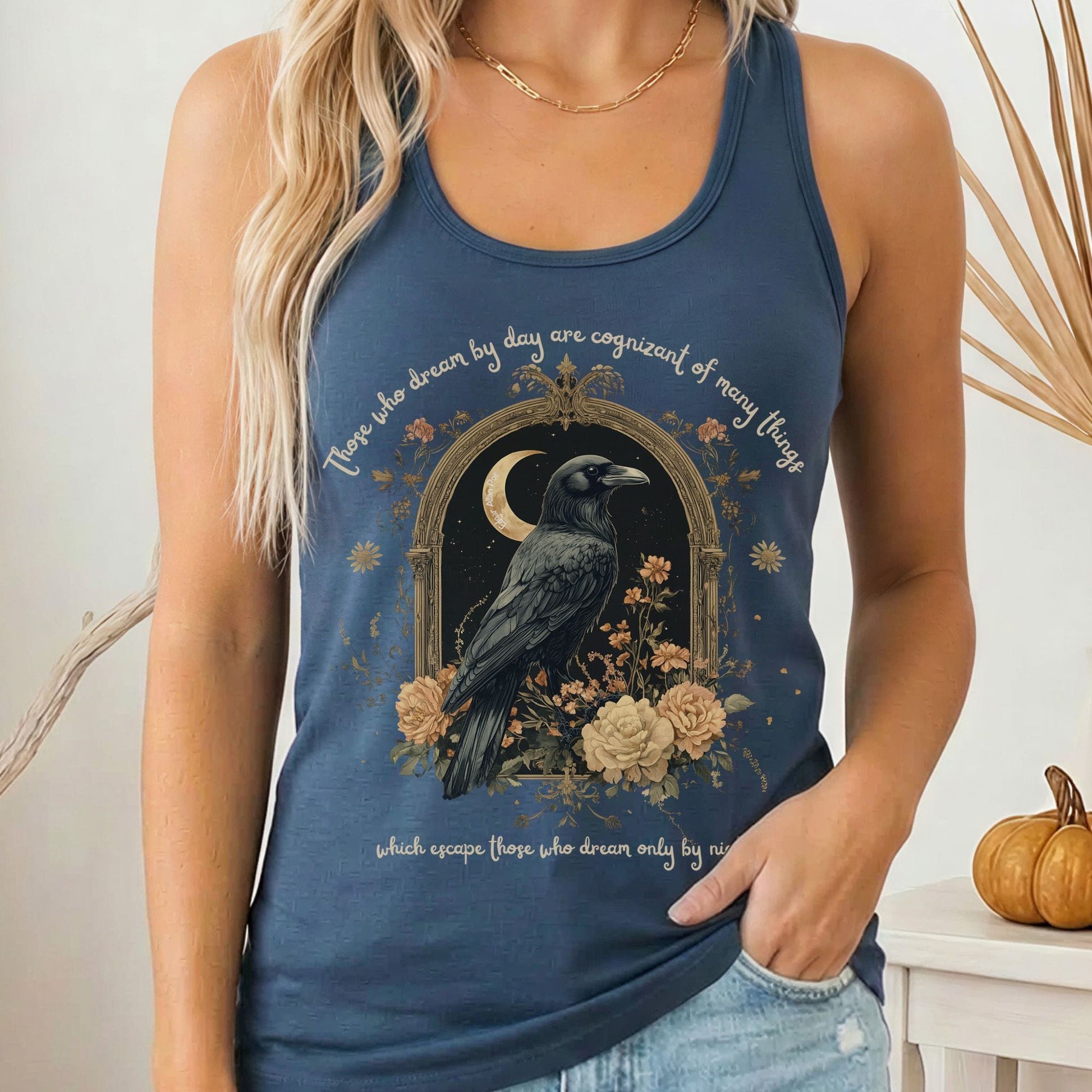 Tank Top Solid Indigo / XS Those Who Dream By Day Poe Women's Racerback Tank Top The Mystic Eden