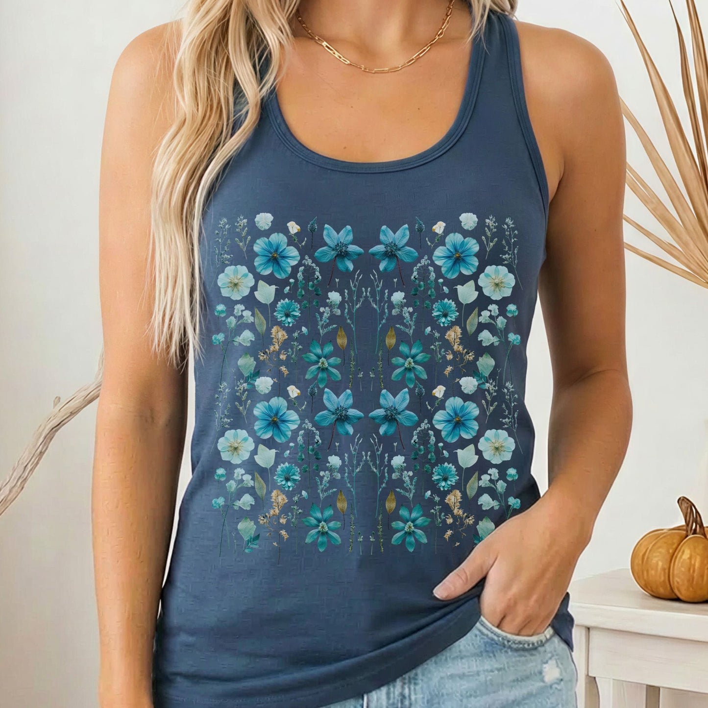Tank Top Solid Indigo / XS Turquoise Wildflower Women's Lightweight Tank Top The Mystic Eden