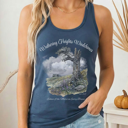 Tank Top Solid Indigo / XS Wuthering Heights Windchimes Women's Racerback Tank Top The Mystic Eden