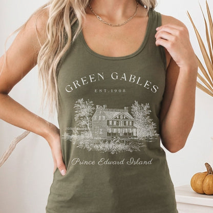 Tank Top Solid Military Green / XS Anne of Green Gables Women's Racerback Tank Top The Mystic Eden
