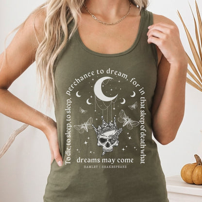 Tank Top Solid Military Green / XS Hamlet Shakespeare Women's Racerback Tank Top The Mystic Eden