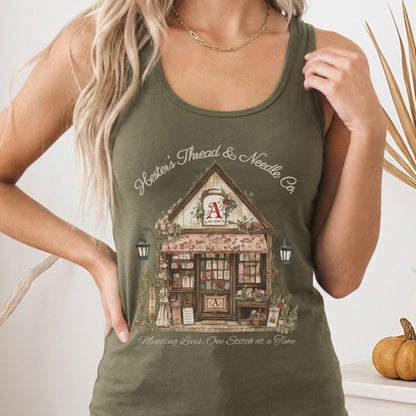 Tank Top Solid Military Green / XS Hester's Thread & Needle Co. Scarlet Letter Women's Racerback Tank Top The Mystic Eden