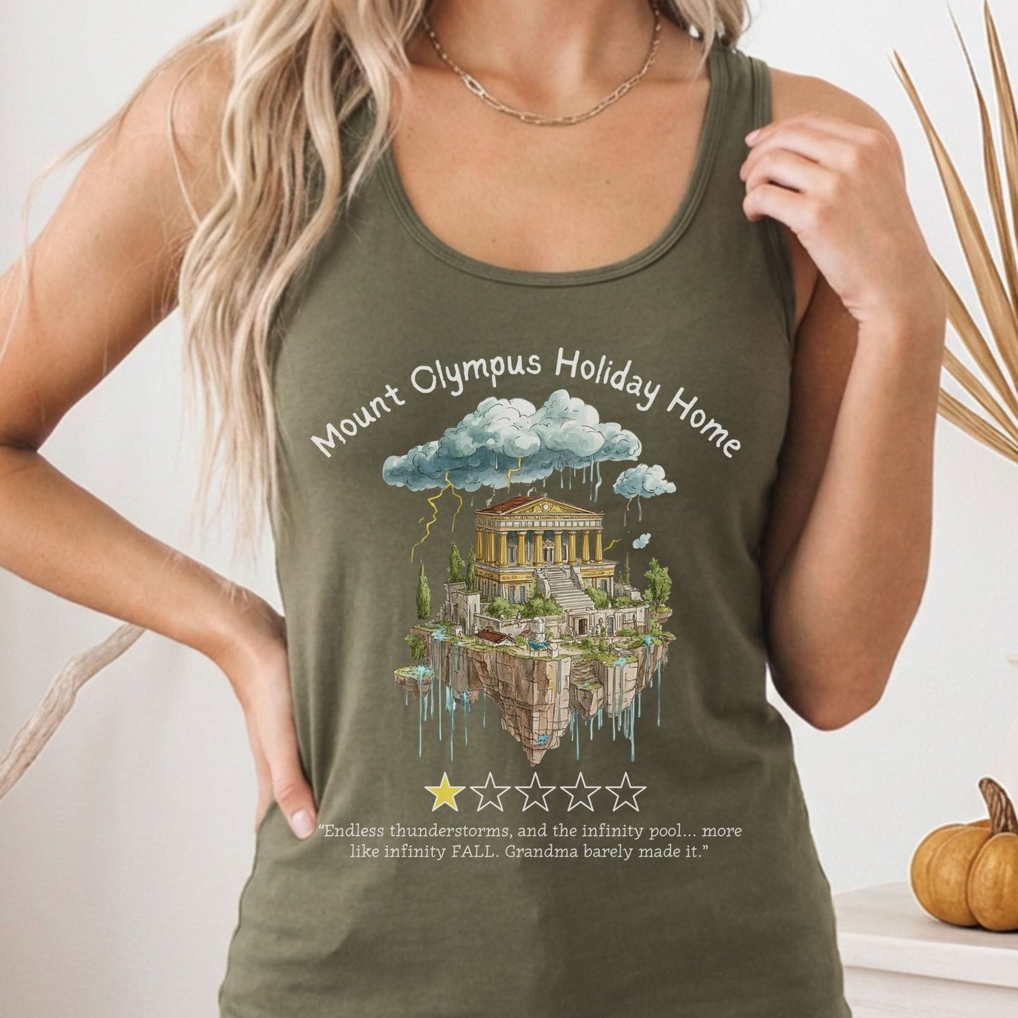 Tank Top Solid Military Green / XS Mount Olympus Holiday Home Women's Racerback Tank Top The Mystic Eden