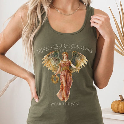 Tank Top Solid Military Green / XS Nike's Laurel Crowns Women's Racerback Tank Top The Mystic Eden