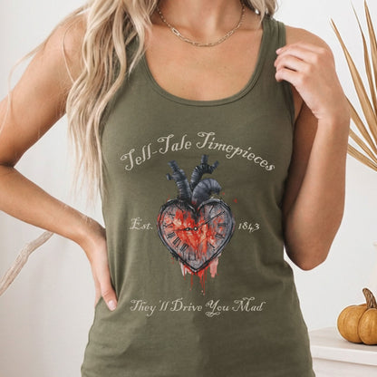 Tank Top Solid Military Green / XS Tell-tale Timepieces Poe Women's Racerback Tank Top The Mystic Eden