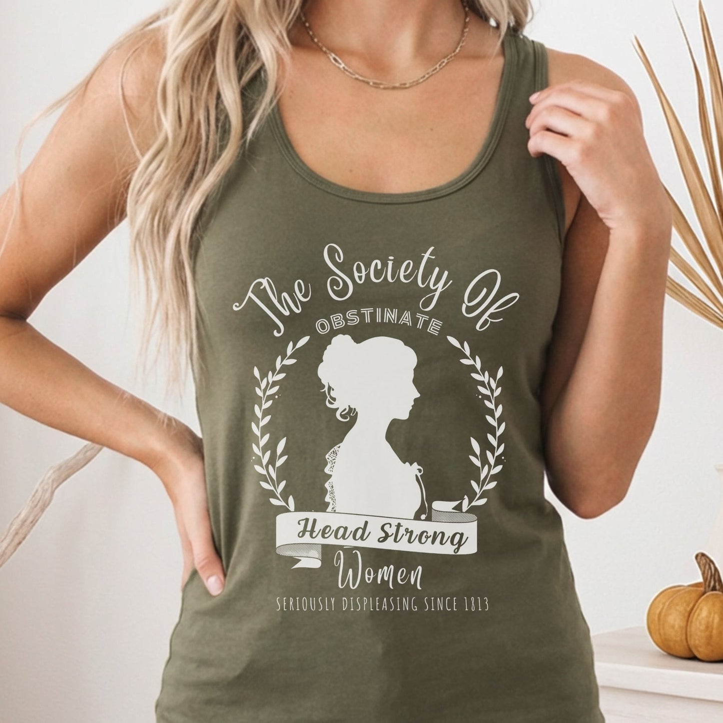 Tank Top Solid Military Green / XS The Society of Obstinate Head Strong Women Women's Racerback Tank Top The Mystic Eden