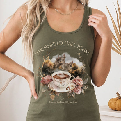 Tank Top Solid Military Green / XS Thornfield Hall Roast Jane Eyre Women's Racerback Tank Top The Mystic Eden