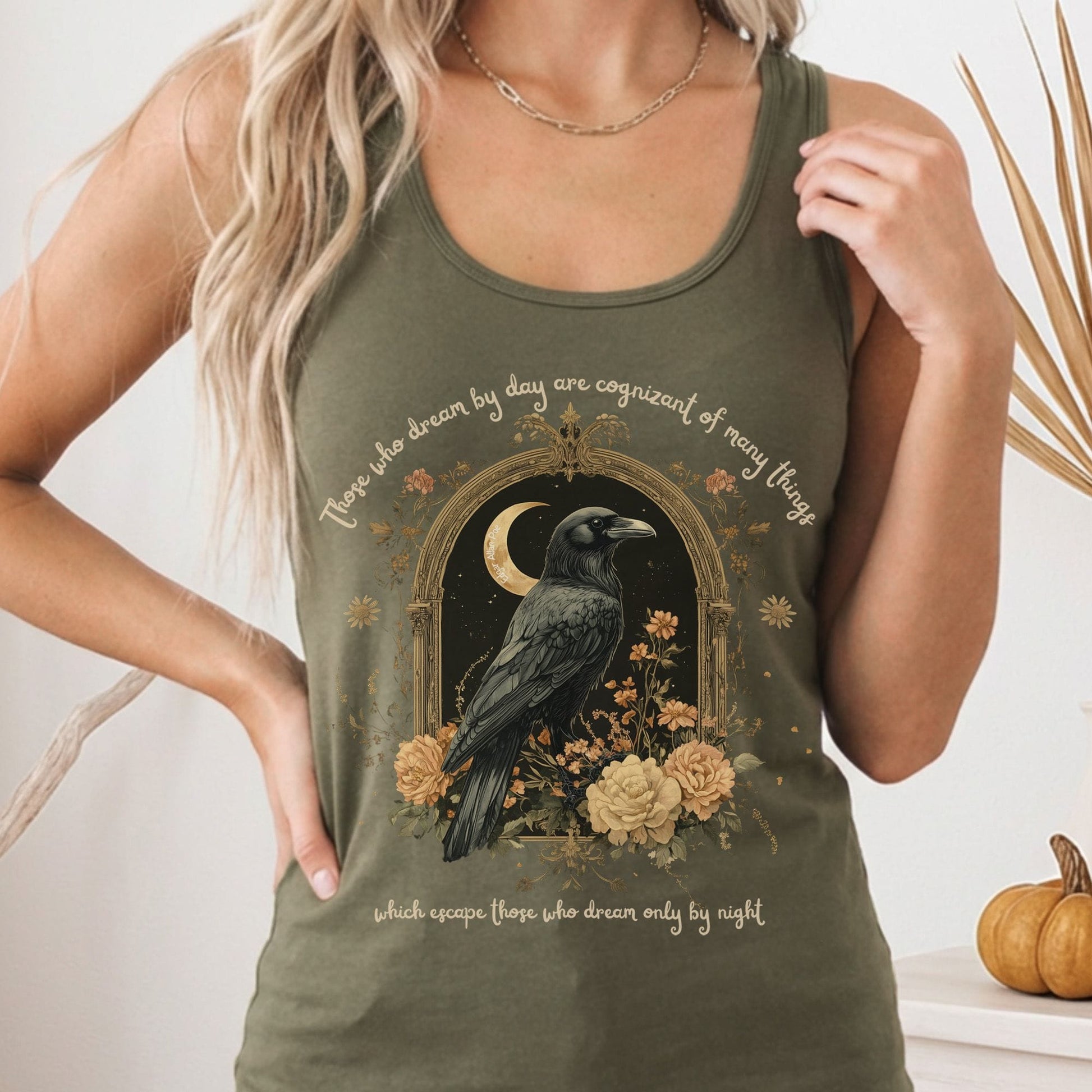 Tank Top Solid Military Green / XS Those Who Dream By Day Poe Women's Racerback Tank Top The Mystic Eden