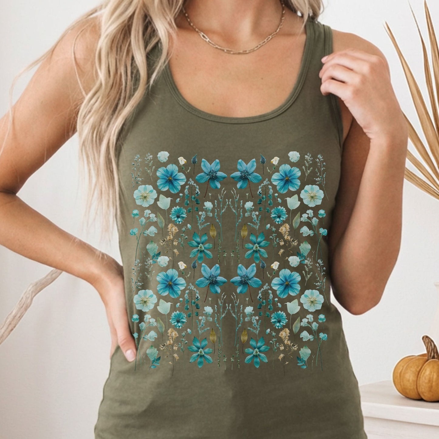 Tank Top Solid Military Green / XS Turquoise Wildflower Women's Lightweight Tank Top The Mystic Eden