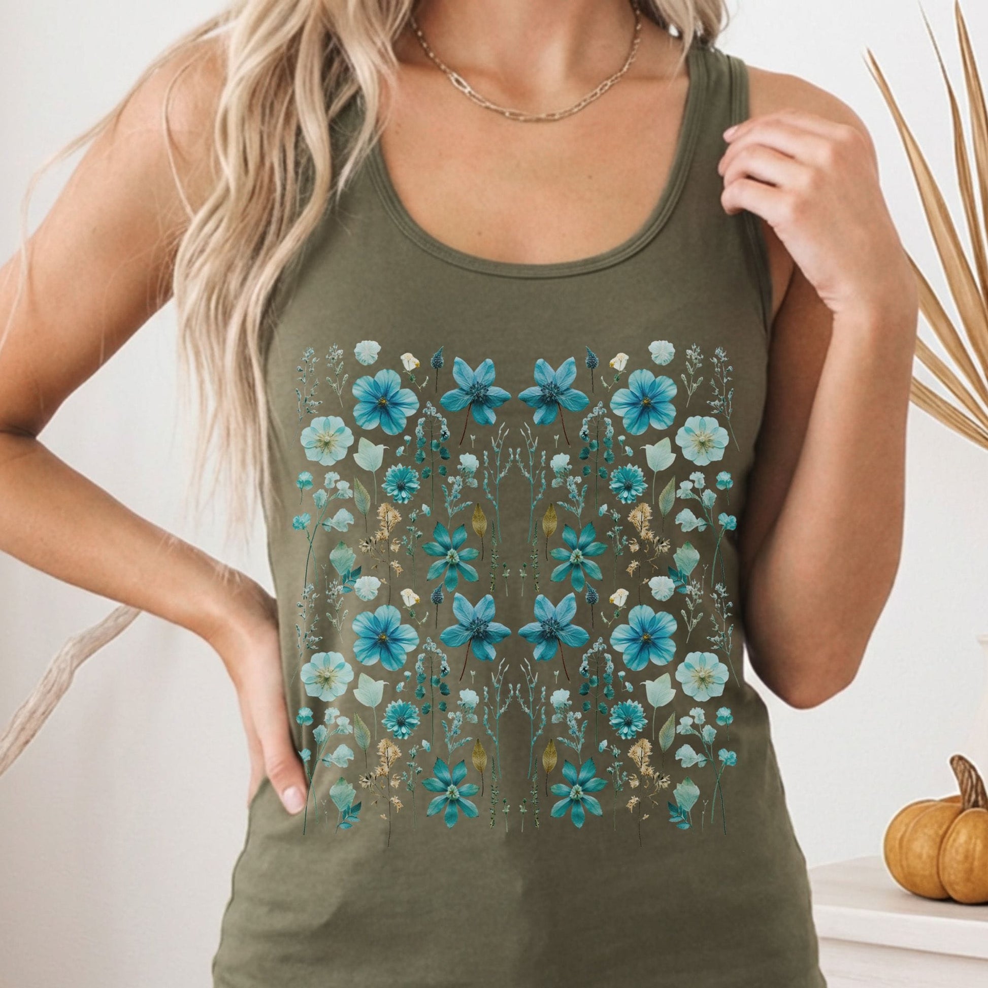 Tank Top Solid Military Green / XS Turquoise Wildflower Women's Lightweight Tank Top The Mystic Eden