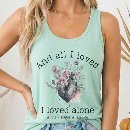Tank Top Solid Mint / XS All I Loved I Loved Alone Poe Women's Racerback Tank Top The Mystic Eden
