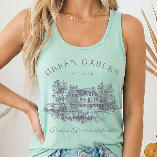 Tank Top Solid Mint / XS Anne of Green Gables Women's Racerback Tank Top The Mystic Eden