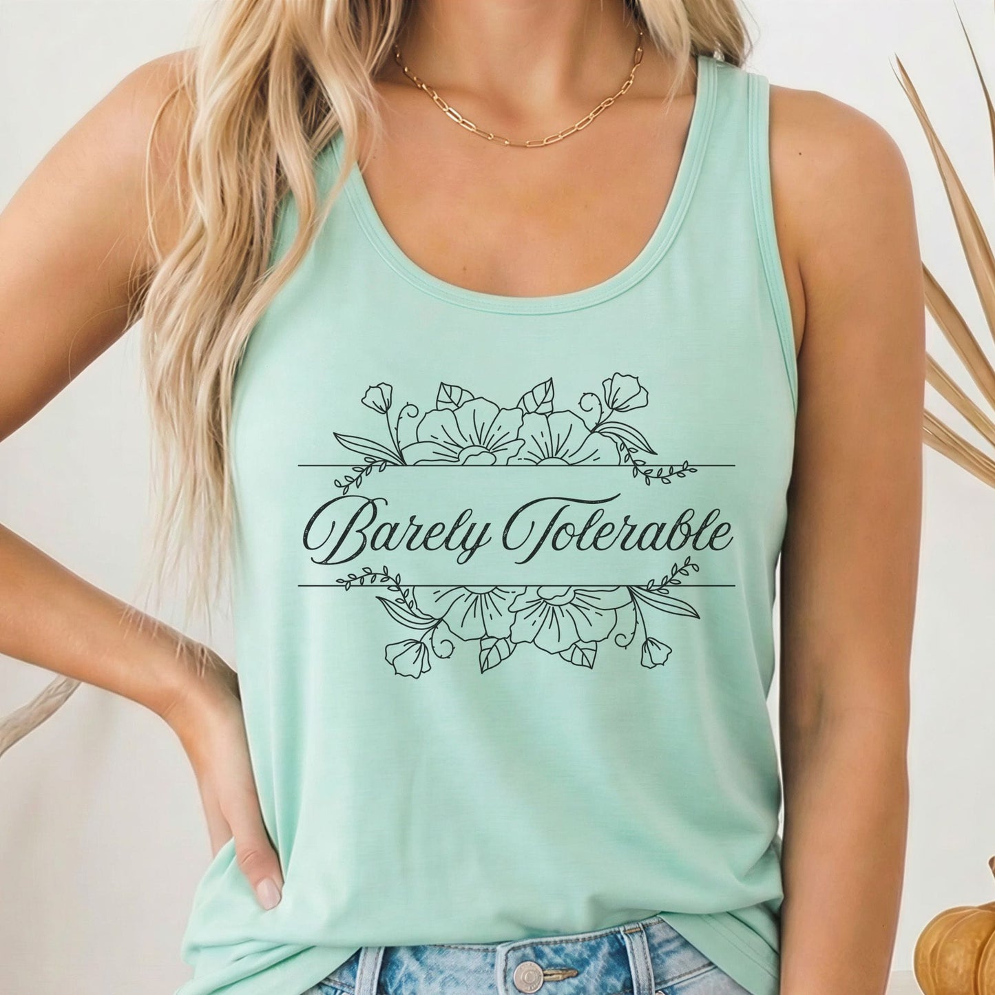 Tank Top Solid Mint / XS Barely Tolerable Jane Austen Women's Racerback Tank Top The Mystic Eden