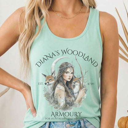 Tank Top Solid Mint / XS Diana's Woodland Armoury Women's Racerback Tank Top The Mystic Eden