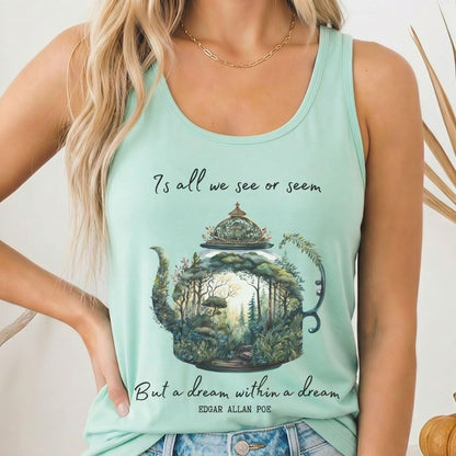 Tank Top Solid Mint / XS Dream Within A Dream Poe Women's Racerback Tank Top The Mystic Eden