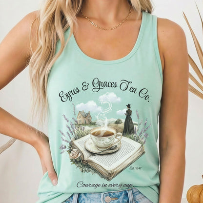 Tank Top Solid Mint / XS Eyres & Graces Tea Co Jane Eyre Women's Racerback Tank Top The Mystic Eden