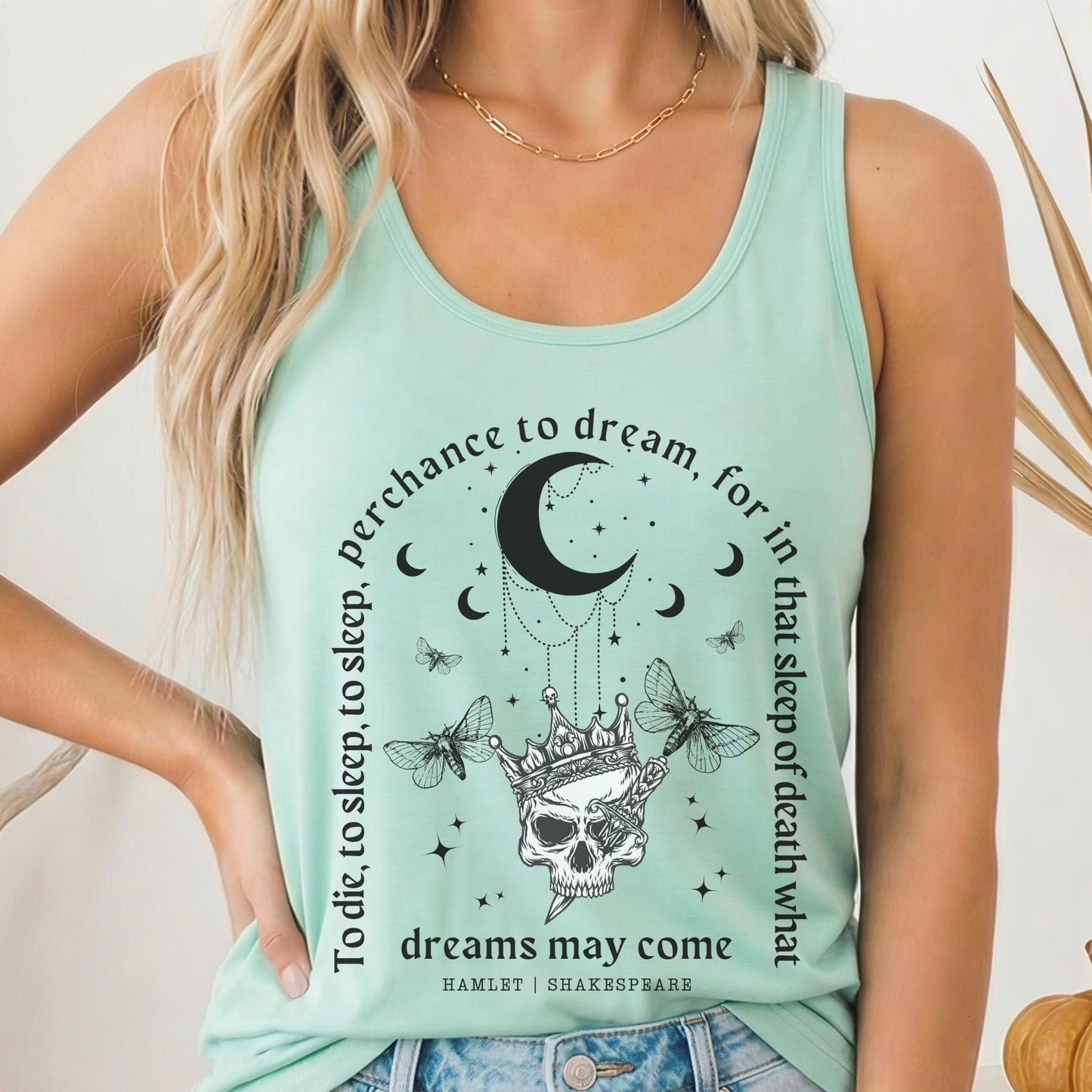 Tank Top Solid Mint / XS Hamlet Shakespeare Women's Racerback Tank Top The Mystic Eden
