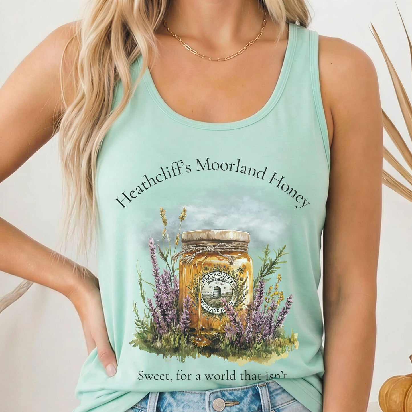 Tank Top Solid Mint / XS Heathcliff's Moorland Honey Women's Racerback Tank Top The Mystic Eden