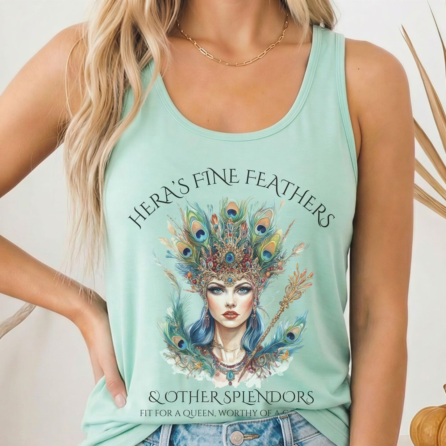 Tank Top Solid Mint / XS Hera's Fine Feathers & Other Splendors Women's Racerback Tank Top The Mystic Eden