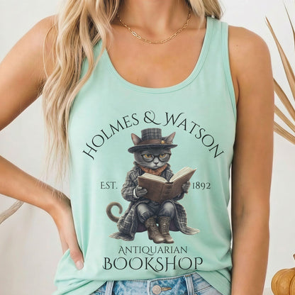 Tank Top Solid Mint / XS Holmes & Watson Antiquarian Bookshop Sherlock Holmes Women's Racerback Tank Top The Mystic Eden