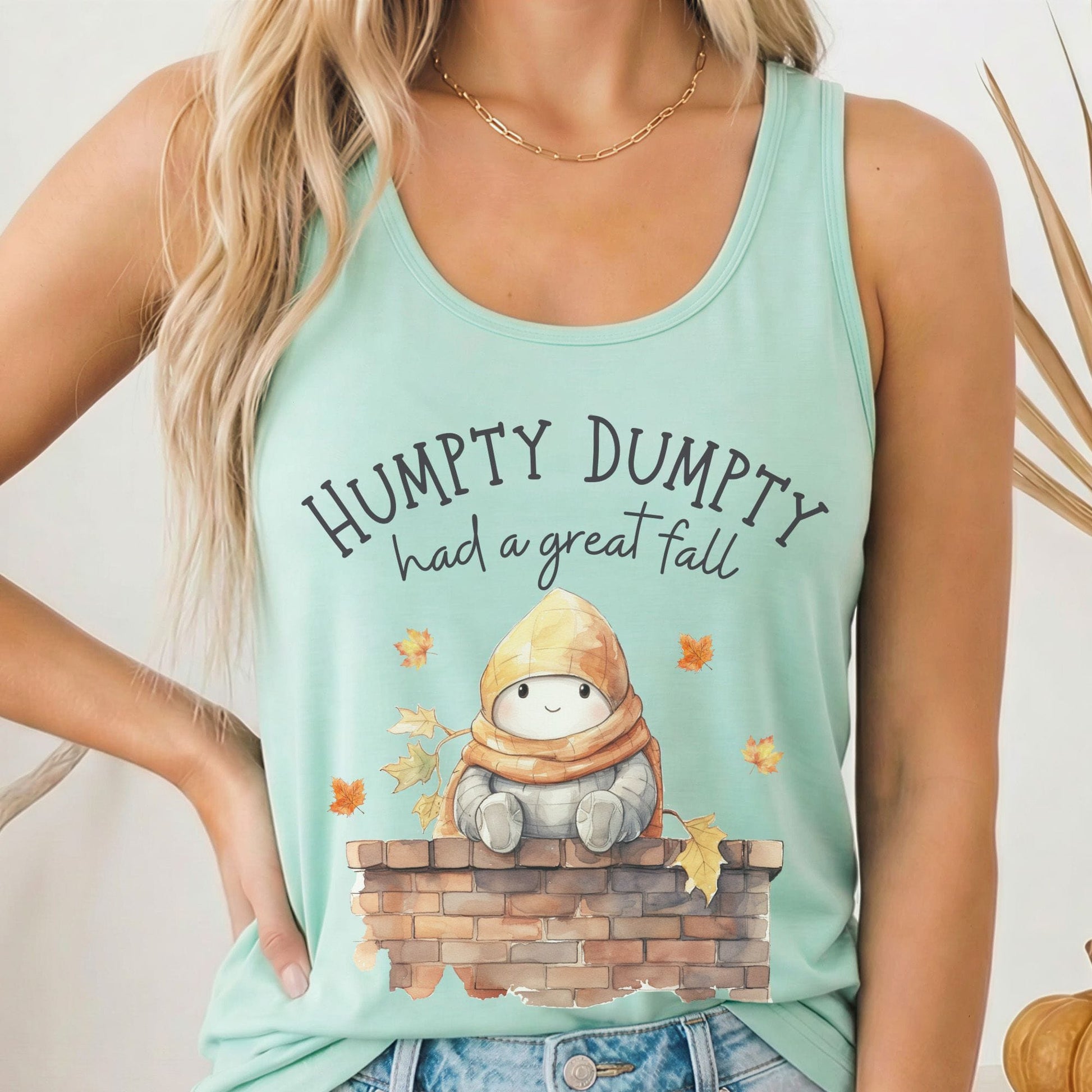 Tank Top Solid Mint / XS Humpty Dumpty Had a Great Fall Women's Racerback Tank Top The Mystic Eden