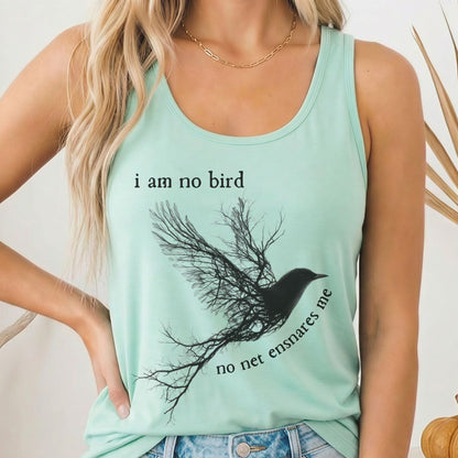 Tank Top Solid Mint / XS I am no bird Jane Eyre Charlotte Brontë Women's Racerback Tank Top The Mystic Eden
