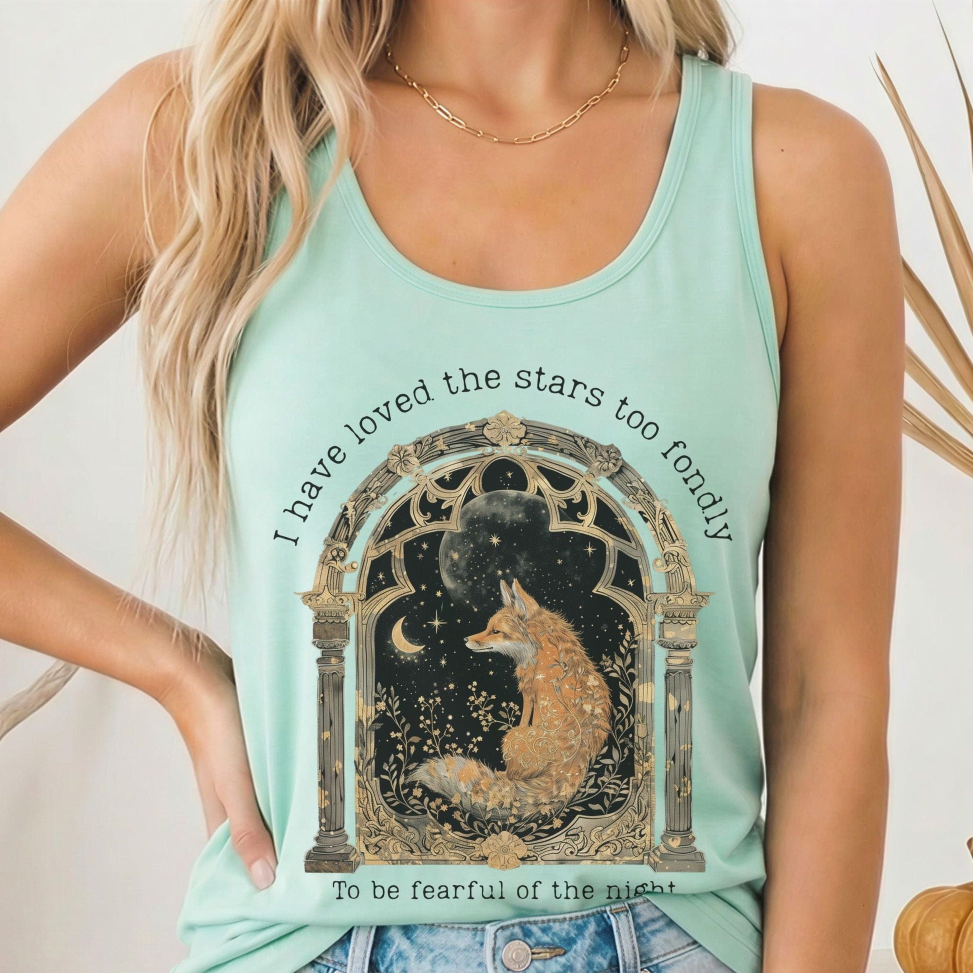 Tank Top Solid Mint / XS I Have Loved the Stars Too Fondly Women's Lightweight Racerback Tank Top The Mystic Eden