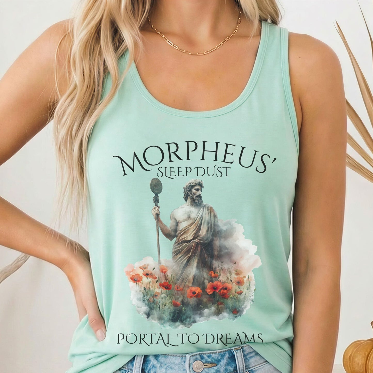 Tank Top Solid Mint / XS Morpheus' Sleep Dust Portal to Dreams Mythology Women's Racerback Tank Top The Mystic Eden