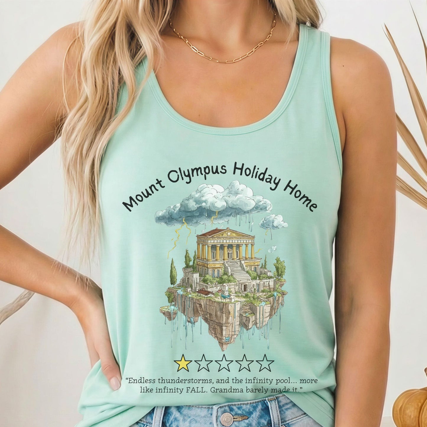 Tank Top Solid Mint / XS Mount Olympus Holiday Home Women's Racerback Tank Top The Mystic Eden