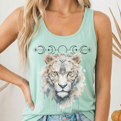 Tank Top Solid Mint / XS Mystical White Tiger Women's Racerback Tank Top The Mystic Eden