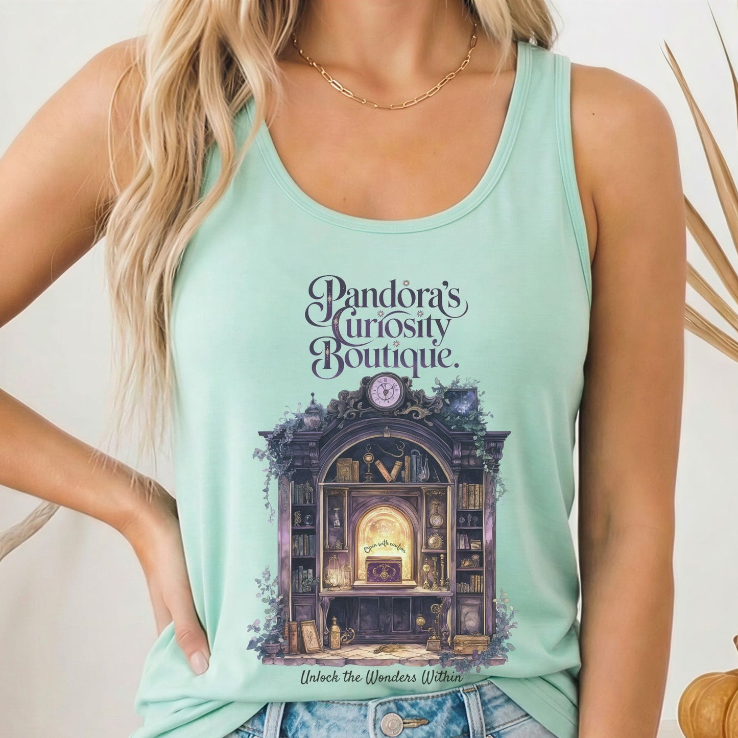 Tank Top Solid Mint / XS Pandora's Curiosity Boutique Women's Racerback Tank Top The Mystic Eden